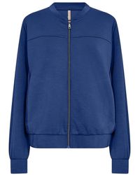 Soya Concept - Blaue Bomberjacke Mit Rippdetails - Lyst