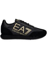 EA7 - Stoffen Sneaker Met Suède Inzetstukken Vintage - Lyst