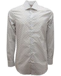Etro - Overhemden ,Wit ,Italiaanse Stijl Shirt Met Fantasiepatroon - Lyst
