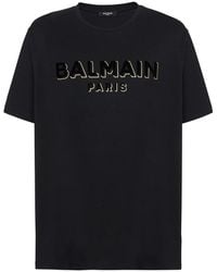 Balmain - Foil And Flock T-Shirt For - Lyst
