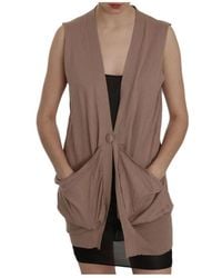 Pink Memories - Truien & Vesten ,Bruin ,Katoen Stijlvolle Mouwloze Katoenen Vest Met Logo - Lyst
