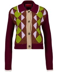 La DoubleJ - Truien & Vesten ,Veelkleurig ,Wol Wool Crochet Mini Cardigan - Lyst