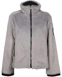 John Richmond - Jassen ,Grijs ,Nylon Faux Fur Jas Met Opstaande Kraag - Lyst