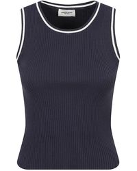 Weekend by Maxmara - Tops ,Blauw ,Polyester Ribbed Knit Top - Lyst