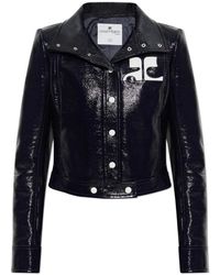 Courreges - Jassen ,Blauw ,Katoen Vinyl Jacket Reissue - Lyst