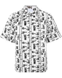 Prada - Wit Bedrukt T-Shirt Met Korte Mouwen - Lyst
