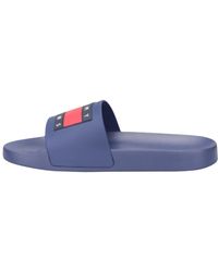Tommy Hilfiger - Blaue Flag Pool Slide Sandalen - Lyst