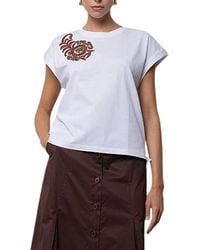 Kaos - Tops ,Wit ,T-Shirt Met Ronde Hals - Lyst