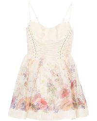 Zimmermann - Kleedjes ,Veelkleurig ,Katoen Alchemy Beaded Mini Dress - Lyst