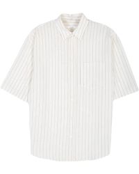 Grifoni - Camicia Mezza Manica Boxy A Righe Con Taschino Sul Davanti - Lyst