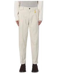Manuel Ritz - Gelb Creme Plissierte Baumwollhose - Lyst