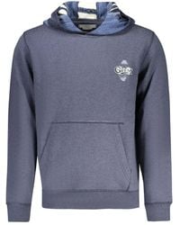 Guess - Blaue kapuzenpullover mit details - Lyst
