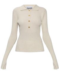 Ganni - V-Neck Knitwear - Lyst