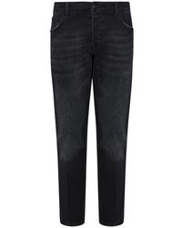 Michael Coal - Schwarze slim fit jeans mit distressed-look - Lyst