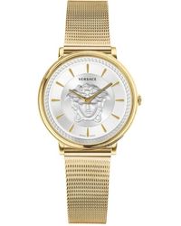 Versace - Oro acciaio inossidabile orologio da donna - Lyst