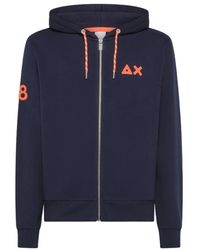Sun 68 - Blaue kapuzenpullover mit reißverschluss - Lyst