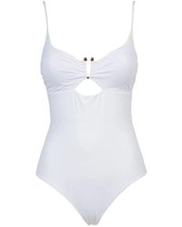 Fisico - Badmode ,Wit ,One-Piece Met Macramé Ringen - Lyst
