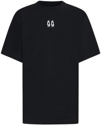44 Label Group - Tops ,Zwart ,Katoen Zwart T-Shirt Met Logo Print Van Katoen - Lyst