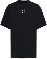 44 Label Group - Tops ,Zwart ,Katoen Zwart T-Shirt Met Logo Print Van Katoen - Lyst