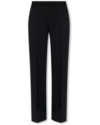 Jil Sander - Broeken ,Zwart ,Wol Wollen Pantalon Met Plooi - Lyst