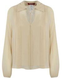 Max Mara - Elegante Seiden V-Ausschnitt Bluse - Lyst