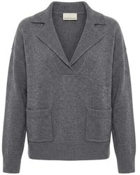 Pennyblack - Truien & Vesten ,Grijs ,Wol Pbbdurante V-Neck Knit - Lyst