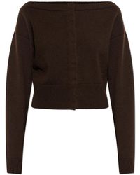 Tom Ford - Truien & Vesten ,Bruin ,Zachte Cashmere Open-Neck Shrunken Cardigan - Lyst