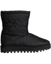 Dolce & Gabbana - Schwarze nylon gepolsterte mid calf stiefel - Lyst