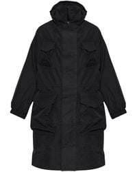 Y-3 - Jassen ,Zwart ,Leer Gtx Gewatteerde Jas Met Capuchon - Lyst