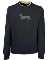 Harmont & Blaine - Blauer -rundhalspullover mit logo auf der vorderseite - xxl - Lyst
