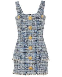 Balmain - Minikleid Aus Tweed - Lyst