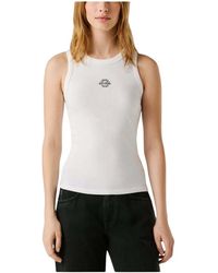 Pepe Jeans - Mouwloze Geribbelde Top - Lyst