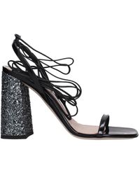 Miu Miu - Sandals Patent Leather/Slate - Lyst