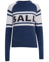 Ball - Logo Strickpullover Schwarz Iris Melange - Lyst