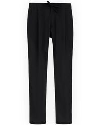 Herno - Zwarte Stretch Nylon Trekkoord Broek - Lyst