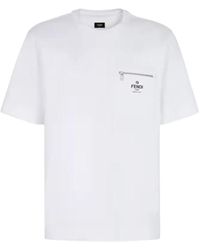 Fendi - Oversized Weiße Baumwoll-T-Shirt - Lyst