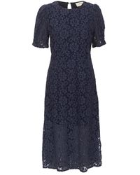 Cream - Kleedjes ,Blauw ,Elegante Kant Jurk Total Eclipse - Lyst