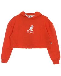 Kangol - Hoodies & Sweatvesten ,Rood ,Katoen Kersen Cropped Hoodie Lichtgewicht Sweatshirt - Lyst