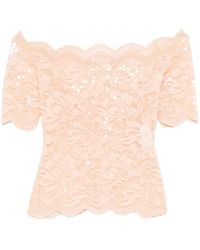 Rabanne - Off-Shoulder Lace Top - Lyst