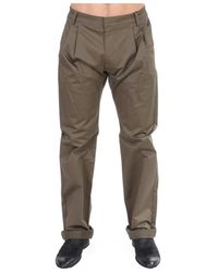 Gianfranco Ferré - Broeken ,Groen ,Katoen Groene Katoenen Stretch Logo Broek - Lyst