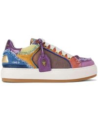 Kurt Geiger - Bunte denim sneakers mit metallic-details - Lyst