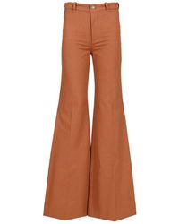 Chloé - Flared Broek Met Hoge Taille - Lyst