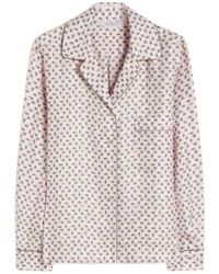 Max Mara - Semi-Fitted Gedrukte Zijden Overhemd - Lyst