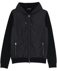 Herno - Jassen ,Blauw ,Katoen Hooded Zip Jacket - Lyst