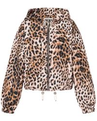 Moschino - Jassen ,Bruin ,Nylon Printed Nylon Down Jacket - Lyst