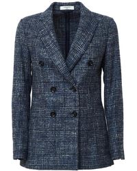 Circolo 1901 - Jassen ,Blauw ,Leer Double-Breasted Blazer - Lyst