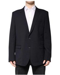 Dolce & Gabbana - Dunkelblauer Wollblazer Mit Zwei Knöpfen - Lyst