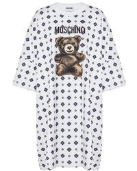 Moschino - Kleedjes ,Veelkleurig ,Katoen Teddy Bear Katoenen Jersey Jurk - Lyst