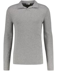 KIEFERMANN - Tops ,Grijs ,Katoen Tonin Long-Sleeve Polo - Lyst