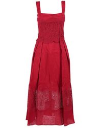 Clips - Kleedjes ,Rood ,Abito Con Pizzo - Lyst